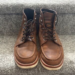 Men's Brown Leather Boots Thursday moc toe size 11